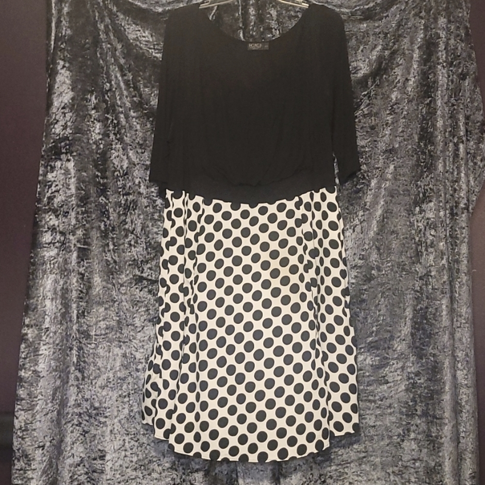 Igigi Fit and Flare Plus Polka Dot Dress 18/20
